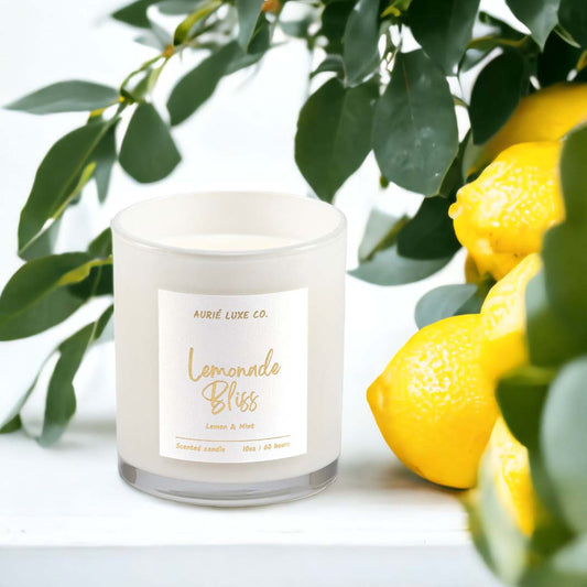 Lemon Scented Candle – Fresh Mint & Citrus Vibes | Aurié Luxe