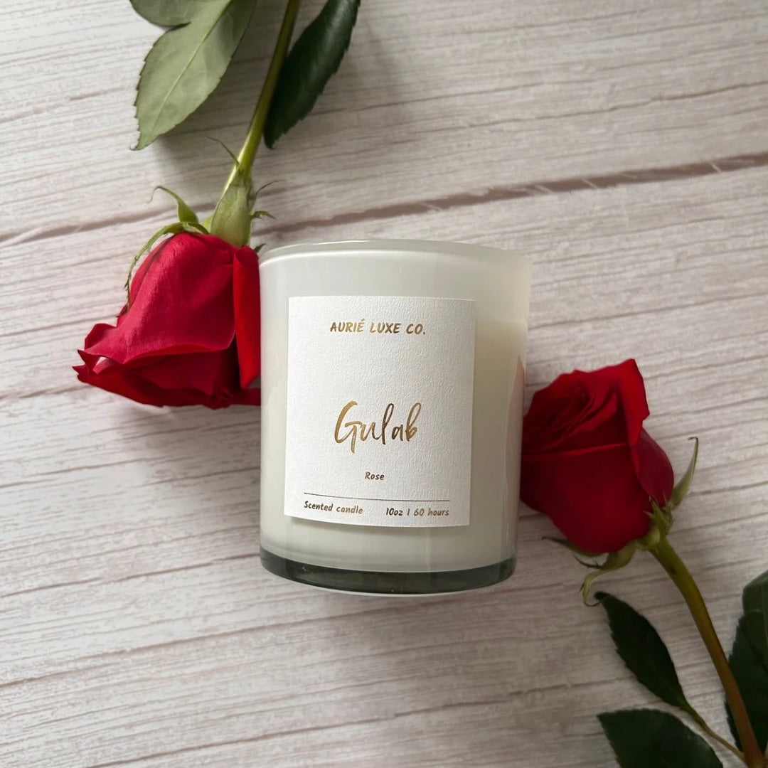 rose scented candle