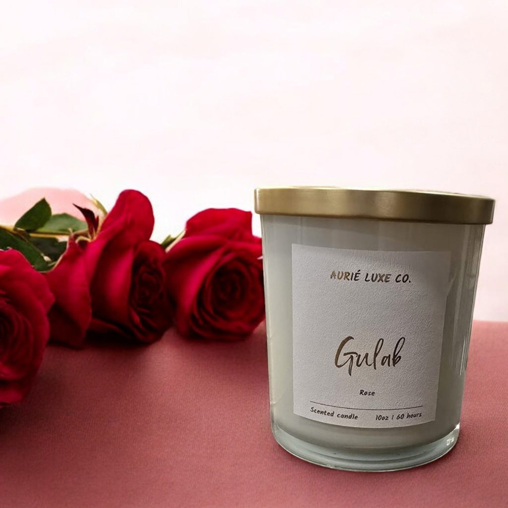 rose scented candle