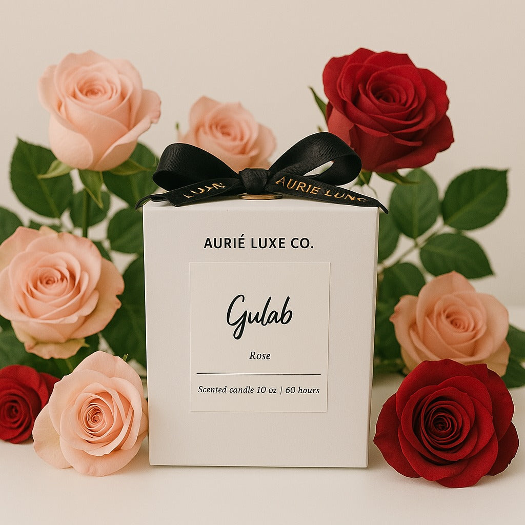 rose scented candle