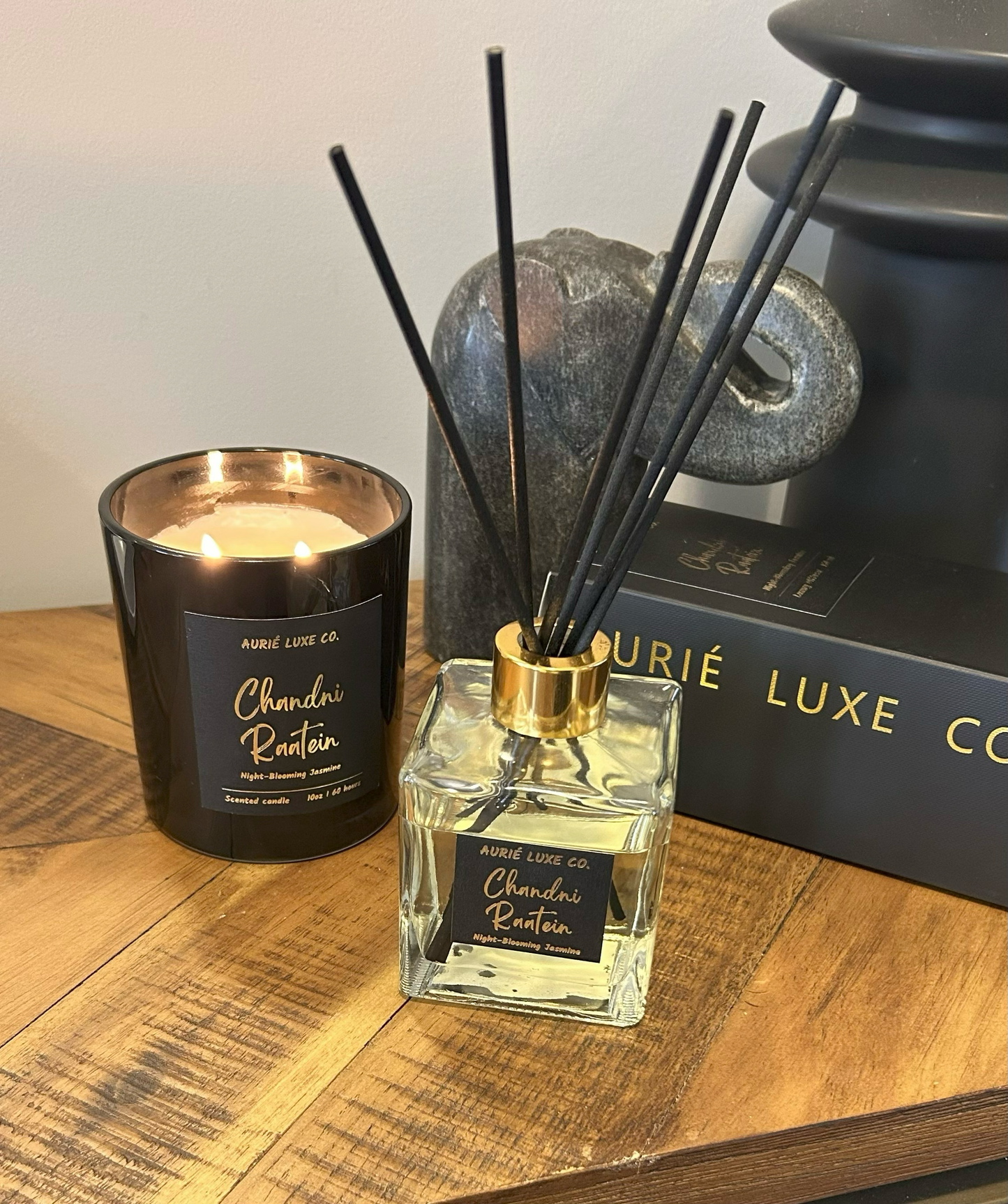 Where Elegance Meets Essence: Candle & Diffuser Set