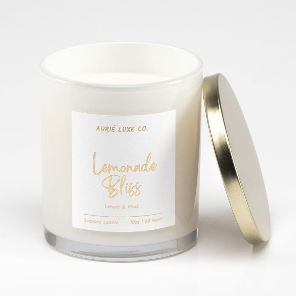 Lemon Scented Candle – Fresh Mint & Citrus Vibes | Aurié Luxe
