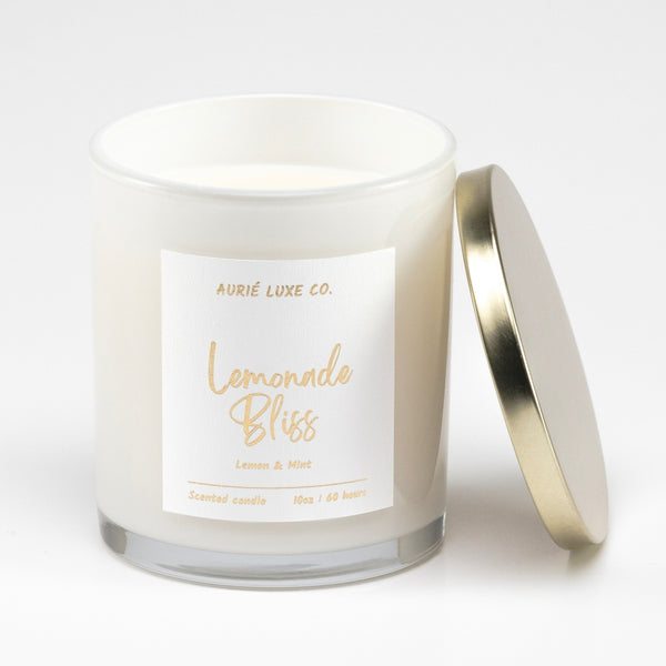 Lemon Scented Candle – Fresh Mint & Citrus Vibes | Aurié Luxe